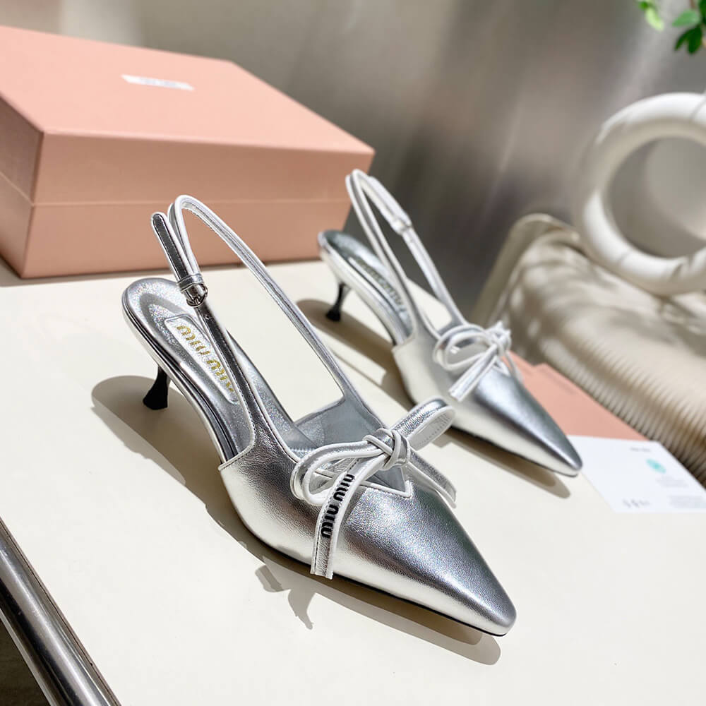 MiuMiu Nappa leather slingback pumps