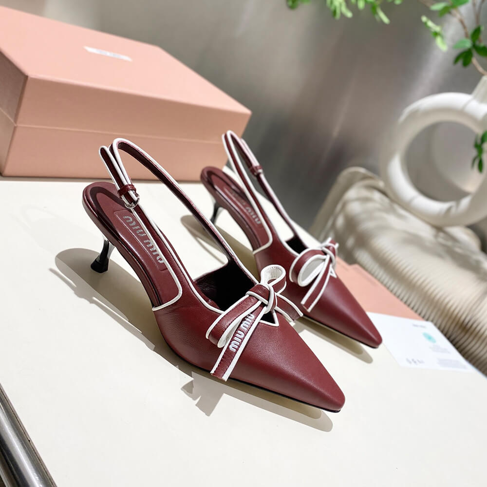 MiuMiu Nappa leather slingback pumps